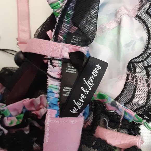 NWOT FOR LOVE & LEMONS FLORAL ODETTE BUSTIER BRA TOP - Picture 5 of 6